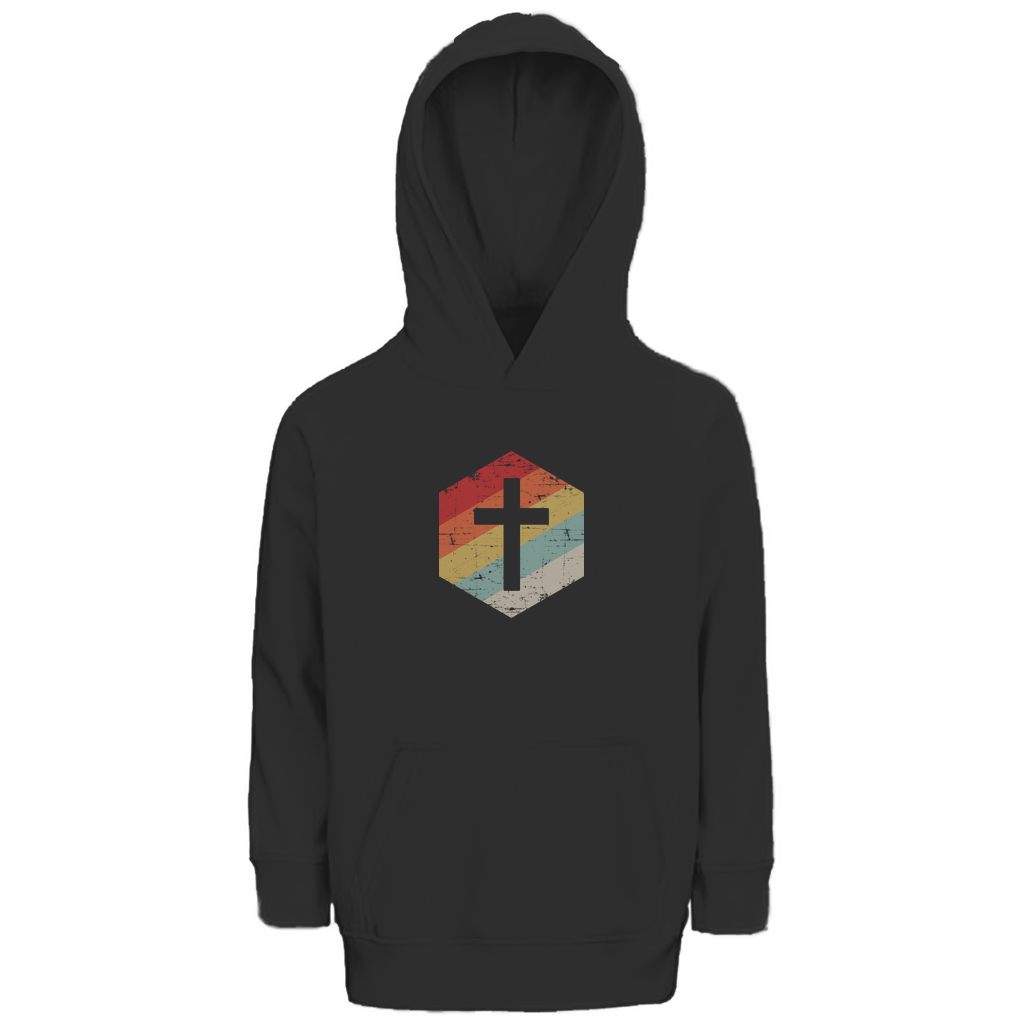 Retro Kreuz Kinder Premium Bio Hoodie