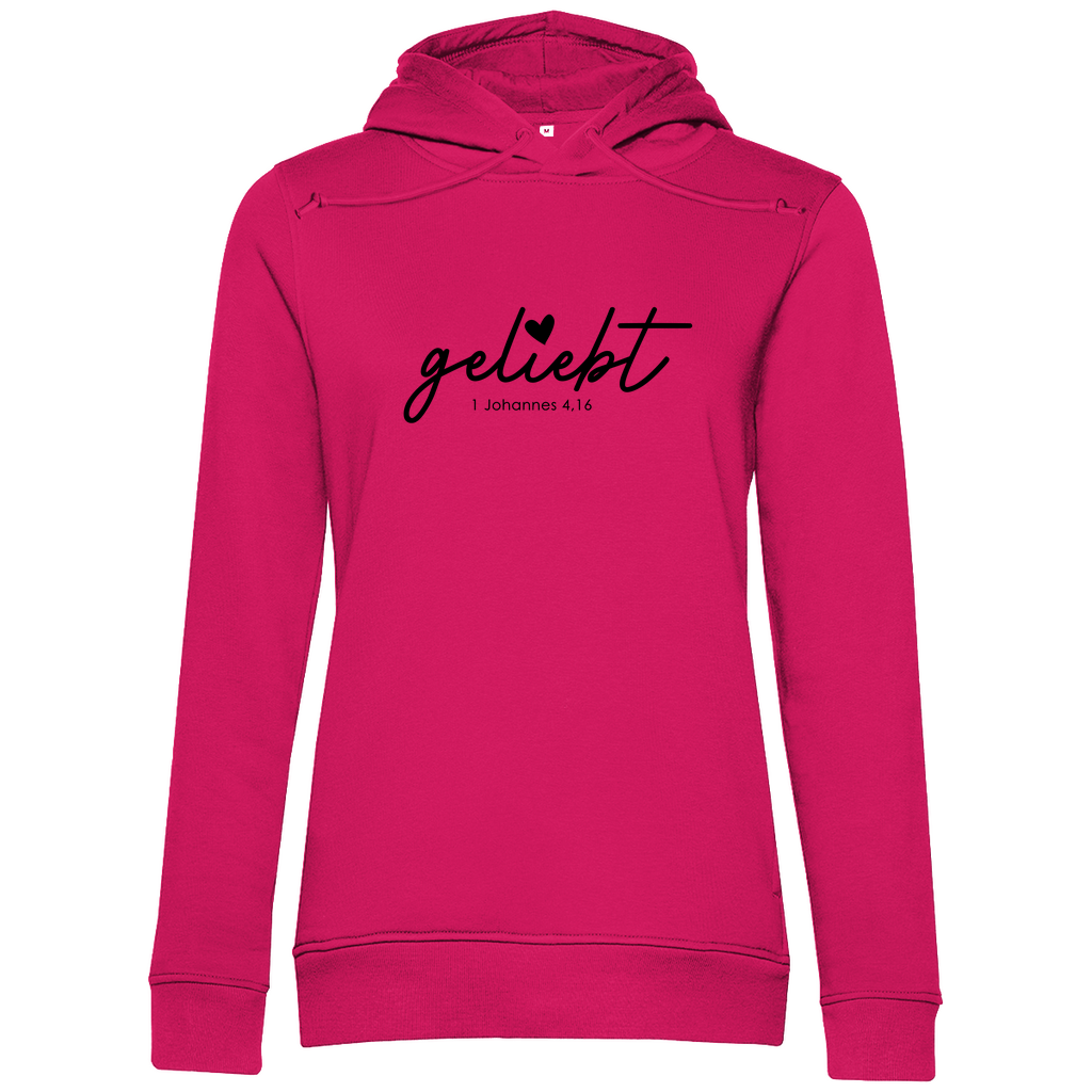 Geliebt Johannes 4,16 Damen Premium Bio Hoodie