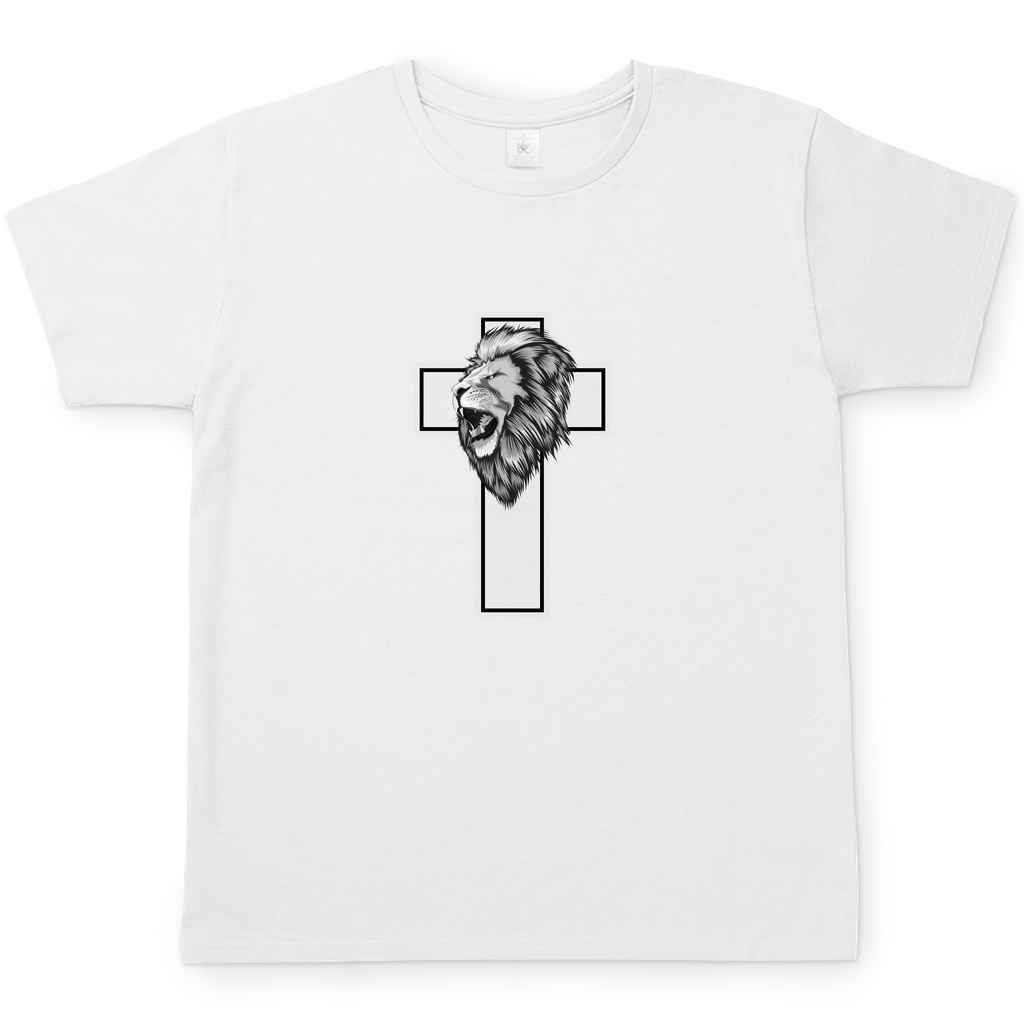 Löwen Kreuz christliches Herren T-Shirt