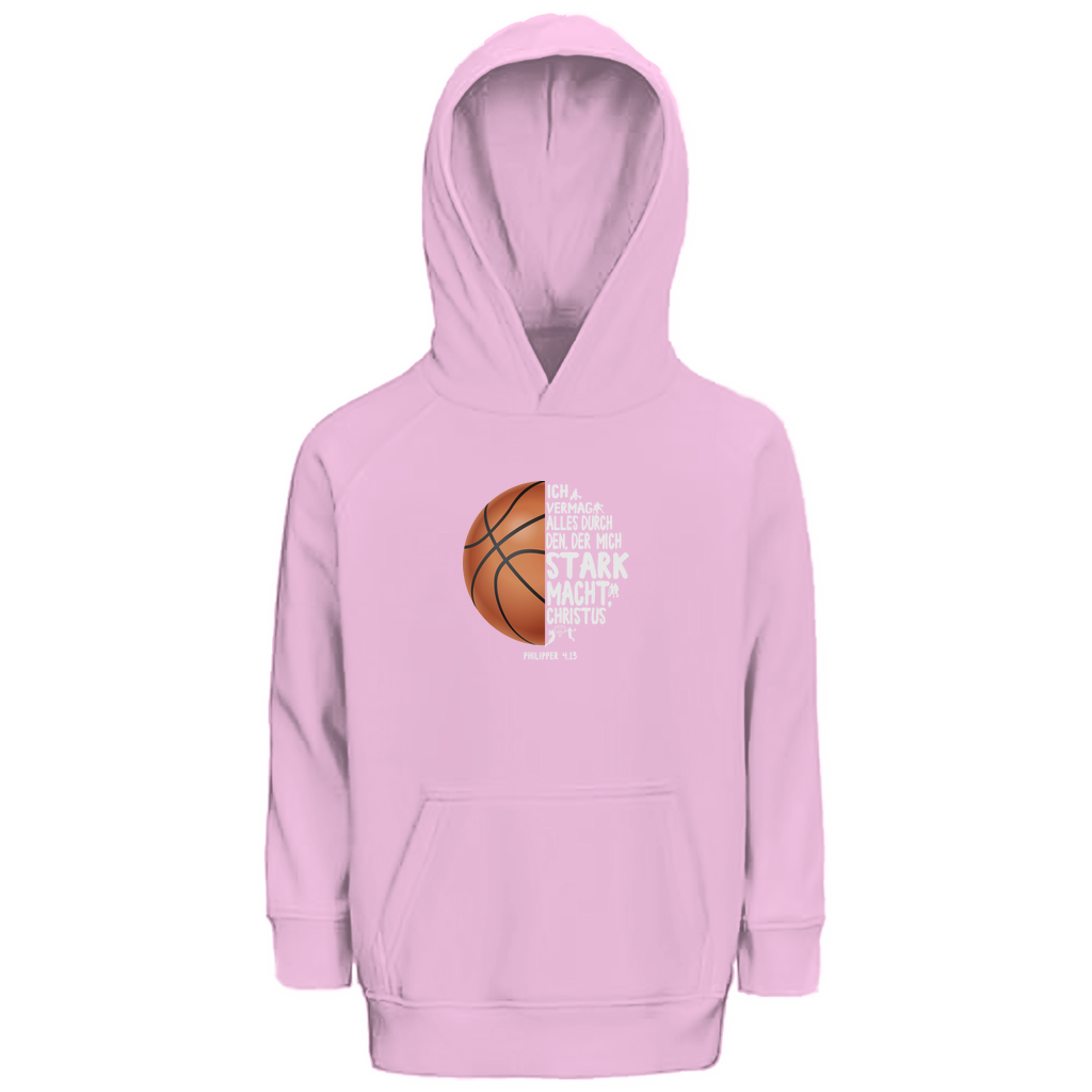 Ich bin stark durch Christus Philipper 4,13 Basketball Kinder Premium Bio Hoodie