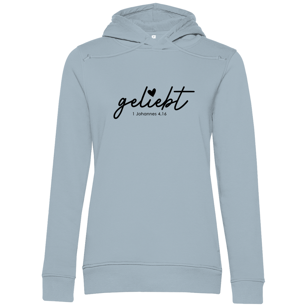 Geliebt Johannes 4,16 Damen Premium Bio Hoodie