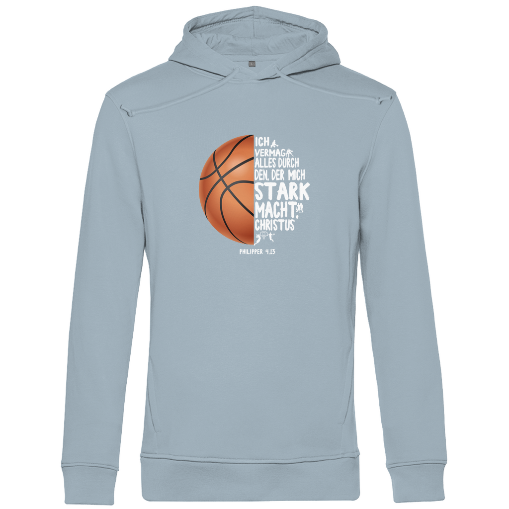 Ich bin stark durch Christus Philipper 4,13 Basketball Herren Premium Bio Hoodie