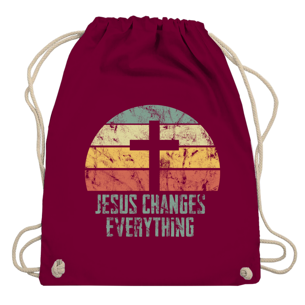 Jesus changes everything christlicher Turnbeutel