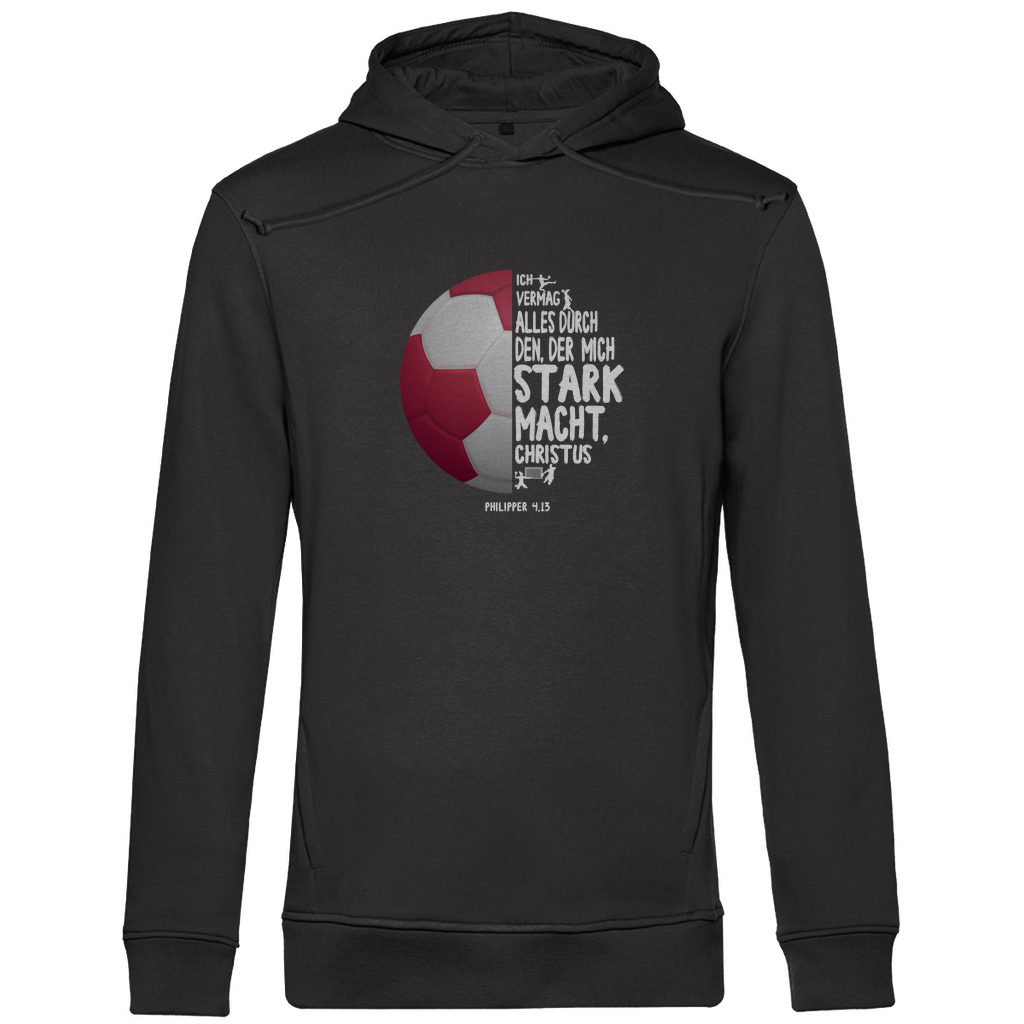 Ich bin stark durch Christus Philipper 4,13 Handball Herren Premium Bio Hoodie