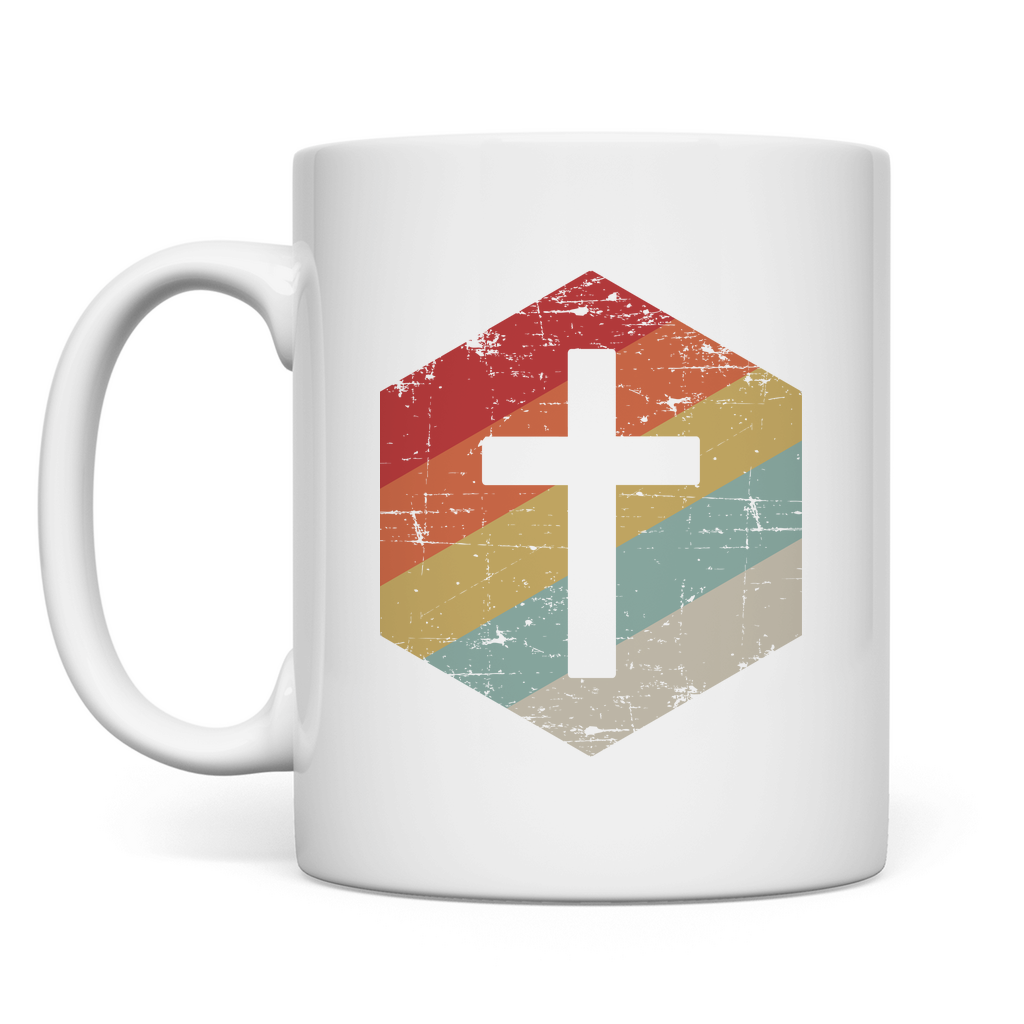 Retro Kreuz christliche Tasse