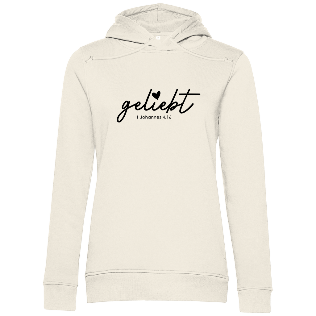 Geliebt Johannes 4,16 Damen Premium Bio Hoodie