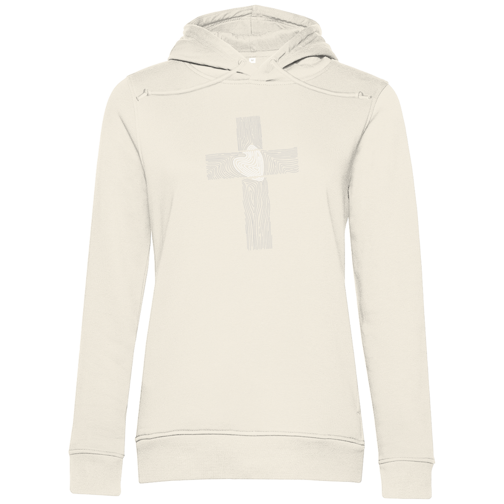 Kreuz mit Herz Damen Premium Bio Hoodie