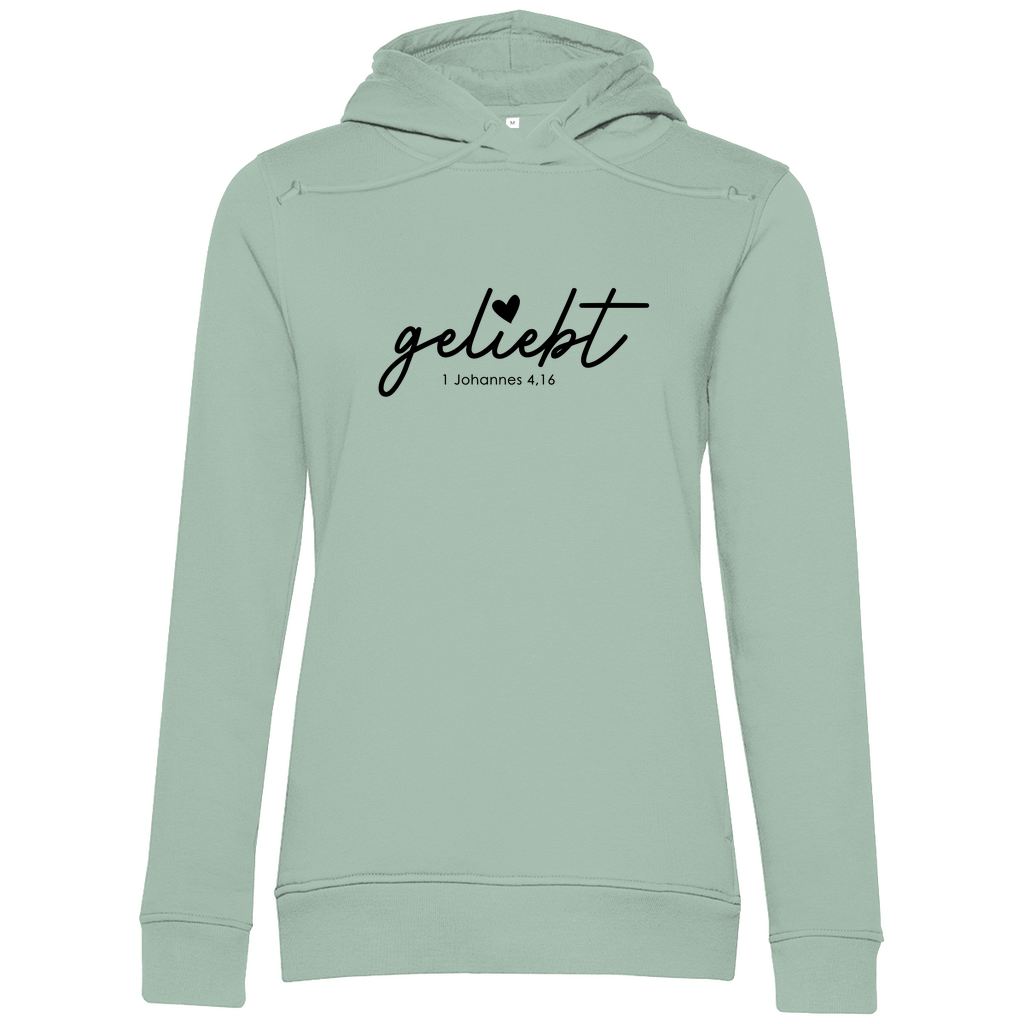 Geliebt Johannes 4,16 Damen Premium Bio Hoodie