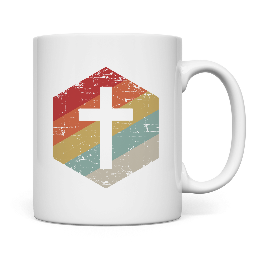 Retro Kreuz christliche Tasse